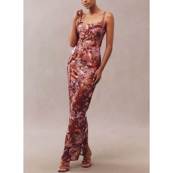 Bronx and Banco Dahlia Leona Embroidered Sparkling Gown - Picture 2 of 6